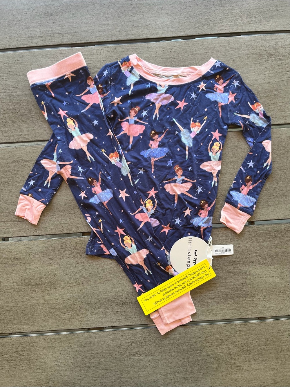 NWT Little Sleepies Girls Ballerina Star Print Pajama Set